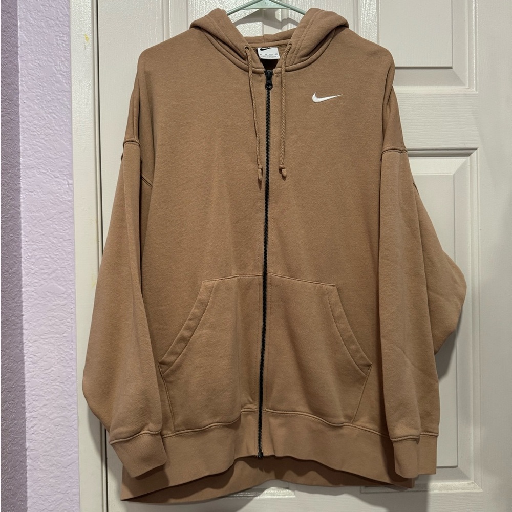 nike oversized tan jacket